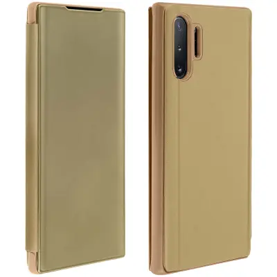 Maska za Samsung Galaxy Note 10 Plus Prozirna preklopna, video podrška, zlatna