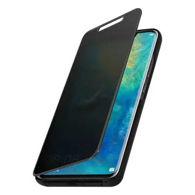 Folio futrola Huawei Mate 20 Pro ogledalo prozirni preklop video stalak crna