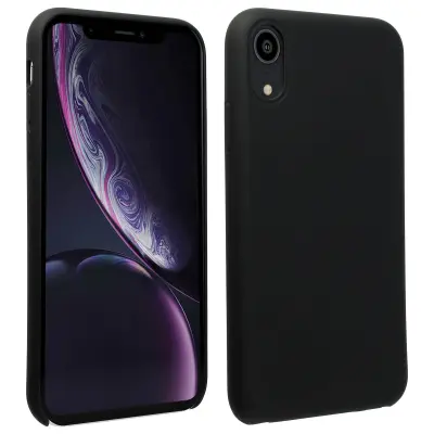 Maska iPhone XR polutvrdi silikon mat Soft-touch crna
