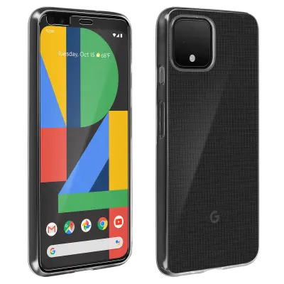 Maska Google Pixel 4 Meki silikon + Kaljeno staklo 9H Prozirna