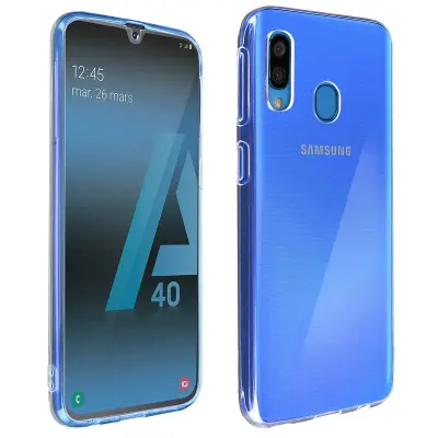 Navlaka Samsung Galaxy A40 Silikonska Mekana i Film Kaljeno Staklo 9H Transparentna