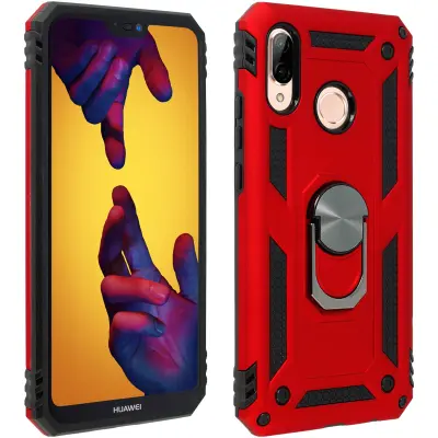 Maska Huawei P20 Lite Dvo-materijalna Prsten Stalak Crvena