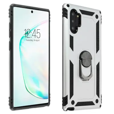 Navlaka Samsung Galaxy Note 10 Plus Kruta Mekana Prsten Video Postolje Srebrna