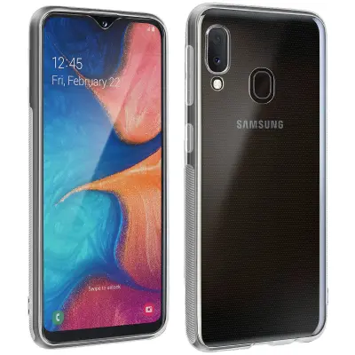 Maska Galaxy A20e Meki silikon + Kaljeno staklo 9H Prozirna