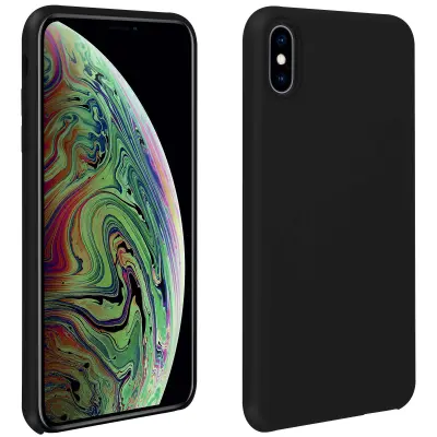 Maska iPhone XS Max polutvrdi silikon mat Soft-touch crna