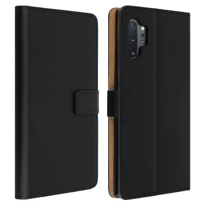 Kožna futrola Galaxy Note 10 Plus držač kartica funkcija stalka antišok crna