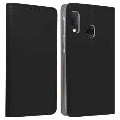 Torbica Galaxy A20e futrola novčanik držač kartica video stalak - crna