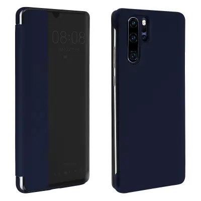 Futrola Huawei P30 Pro veliki prozirni prozor kruta maska tamnoplava