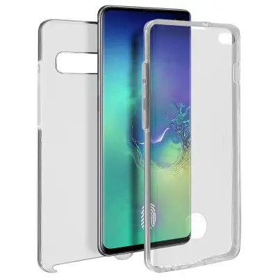 Maska Galaxy S10 Plus 360° Kruta + Prednji silikon Prozirna