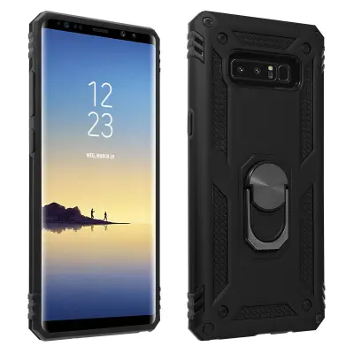 Navlaka Samsung Galaxy Note 8 Bi-materijal Kruta Mekana Prsten Video Postolje crna