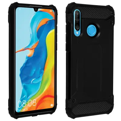 Maska Huawei P30 Lite Hibridna Antišok 1.8m Defender II - Crna