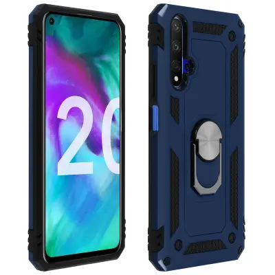 Maska Honor 20 / Huawei Nova 5T Antišok Dvo-materijalna Prsten Stalak Plava