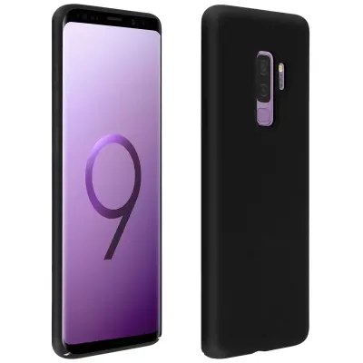 Navlaka Samsung Galaxy S9 Plus Silikon Polu-kruta Mat Završetak Soft Touch Crna