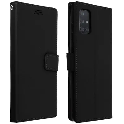Torbica Samsung Galaxy A71 Torbica s držačem kartica, video podrškom i remenom, crna