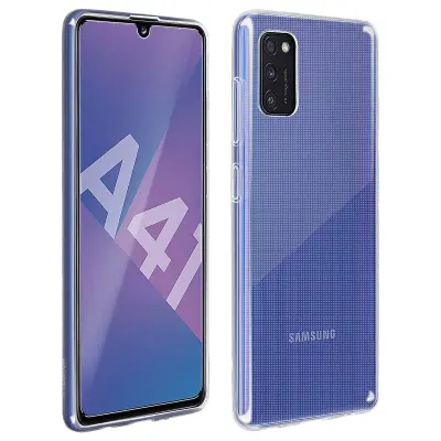 Navlaka Samsung Galaxy A41 Silikonska Mekana i Film Kaljeno Staklo 9H Transparentna