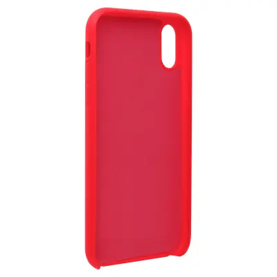 Maska iPhone XR polutvrdi silikon mat Soft-touch crvena