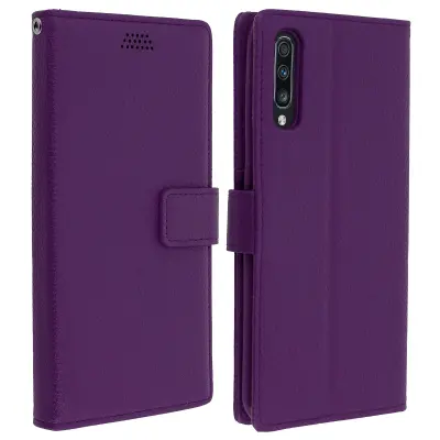 Torbica Samsung Galaxy A70 Novčanik s video podrškom i držačem kartica, ljubičasta