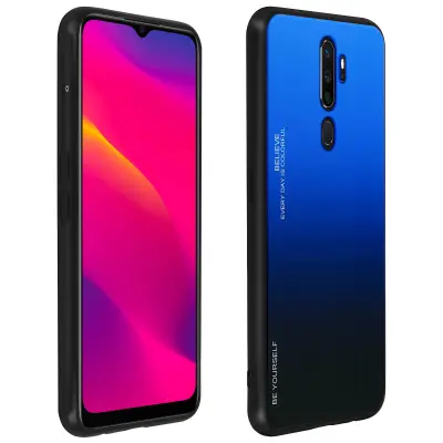 Maska Oppo A5 2020 i A9 2020 dizajn sjajni gradijent kruta gel rub plava