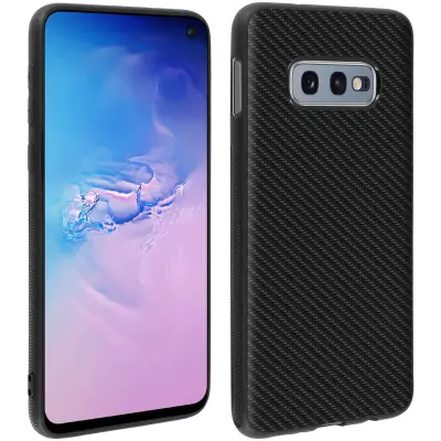 Navlaka Samsung Galaxy S10e Zaštita Silikonski Gel Efekt Karbona Crna