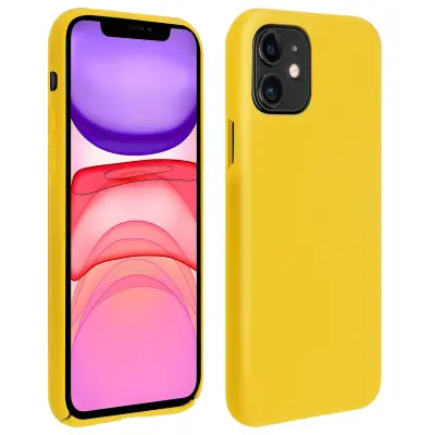 Maska iPhone 11 Silikon Polutvrda Mat Soft Touch Žuta