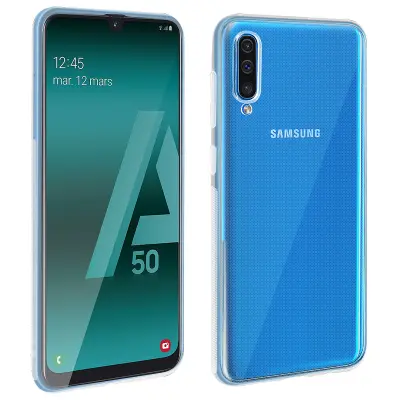 Maska Galaxy A50 Meki silikon + Kaljeno staklo 9H Prozirna