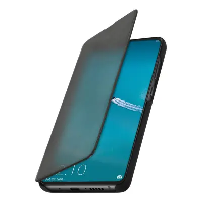 Maska za Huawei Mate 20 Folio Ogledalo Preklopna prozirna Stalak za video - Crna