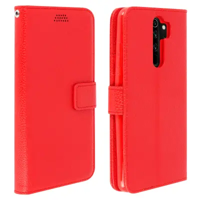 Maska Xiaomi Redmi Note 8 Pro Folio torbica s držačem kartica i funkcijom video stalka crvena