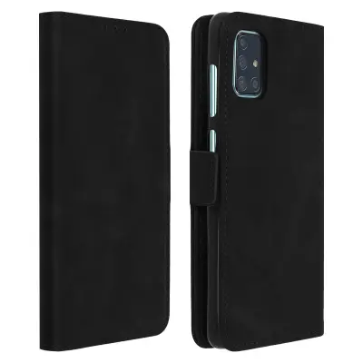 Torbica Samsung Galaxy A71 Folio torbica s držačem kartica i funkcijom podrške, crna