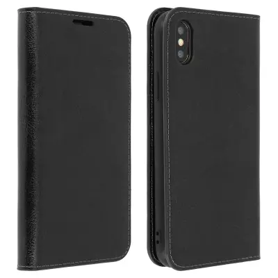 Torbica za Apple iPhone XS Max kožna futrola novčanik funkcija stalka - crna