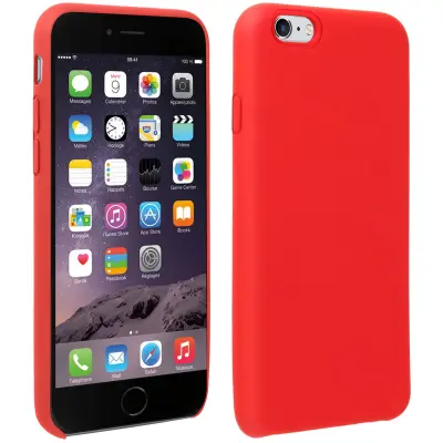 Maska iPhone 6 i 6S silikon polutvrda mat Soft-touch crvena