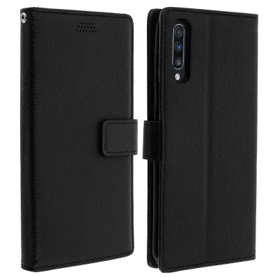 Torbica Samsung Galaxy A70 Zaštitna torbica s funkcijom podrške i držačem kartica, crna