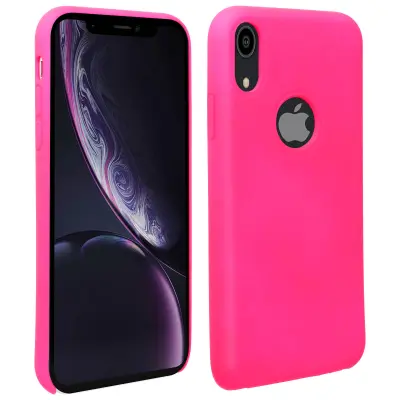 Maska iPhone XR polutvrdi silikon mat Soft-touch ružičasta