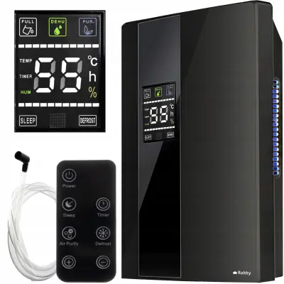 2v1 90W odvlaživač i pročišćivač zraka LCD – apsorber vlage 1,8L crn