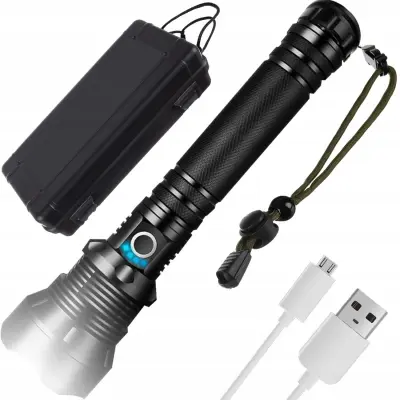 Alu. punjiva vodootporna LED P70 ručna svjetiljka USB 13600mAh 4500lm