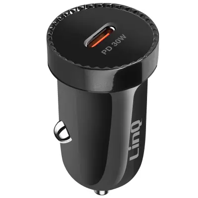 Auto punjač USB C 30W Power Delivery Kompaktan LinQ Crni