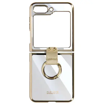 Maska s prstenom za Samsung Galaxy Z Flip 5 Polikarbonat Ring Case serija Zlatna