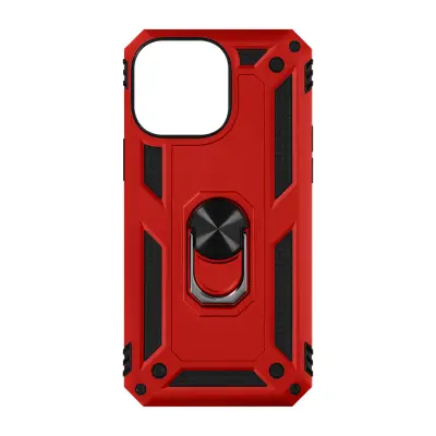 Maska za iPhone 15 Pro Max hibridna magnetski prsten serija ArmoRing crvena