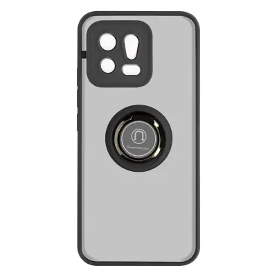 Maska za Xiaomi 13 dvo-materijalna metalni prsten stalak Ringip crna