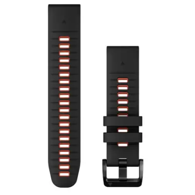 Zamjenski remen Garmin Quickfit 22mm Black/Flame Red silikonski