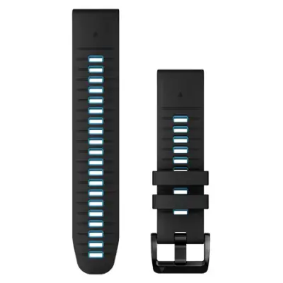Zamjenski remen Garmin Quickfit 22mm Black/Cirrus Blue silikonski