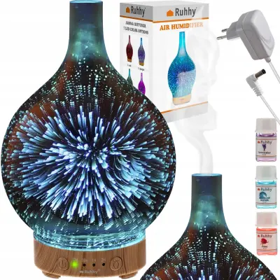 3u1 LED RGB stakleni difuzor ovlaživač isparivač i projektor 100 ml + aroma