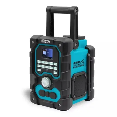 Sas+all PRO 18V baterija konstrukcija FM radio DAB+ Bluetooth 5.0 USB AUX LCD
