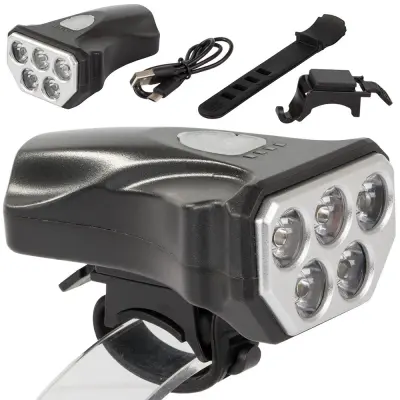 USB baterija. 5 LED vodootporna svjetiljka za bicikl IPX-4