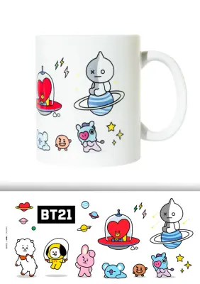 Keramička šalica zapremine 300ml sa svim službenim BT21 likovima