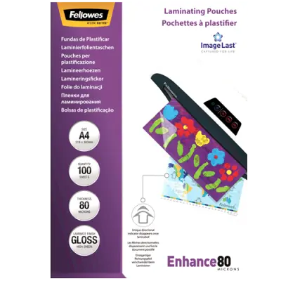 Fellowes A4 folije za laminiranje, 80 µm, 100 komada
