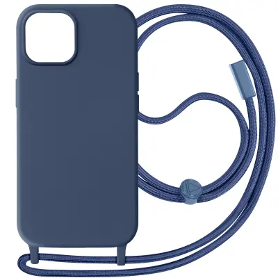 Maska s uzicom za iPhone 15 Plus Traka za vrat 80cm Corda serija Tamnoplava
