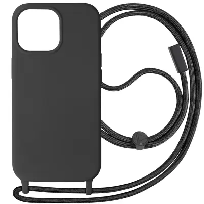 Maska za iPhone 15 Pro Max polukruta Soft-Touch s vezicom za vrat