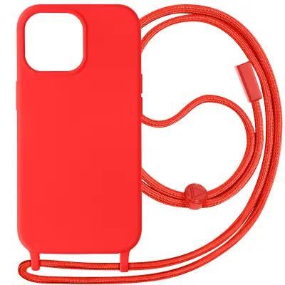 Maska s uzicom za iPhone 15 Pro Max Traka za vrat 80cm Corda serija Crvena