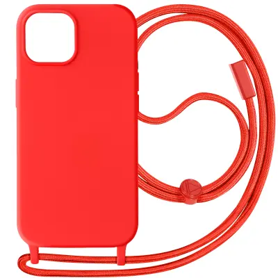 Maska s uzicom za iPhone 15 Plus Traka za vrat 80cm Corda serija Crvena