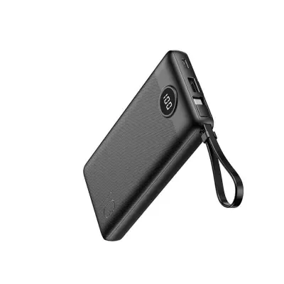 VEGER C10 10.000 mAh prijenosna baterija s ugrađenim kabelima, crna